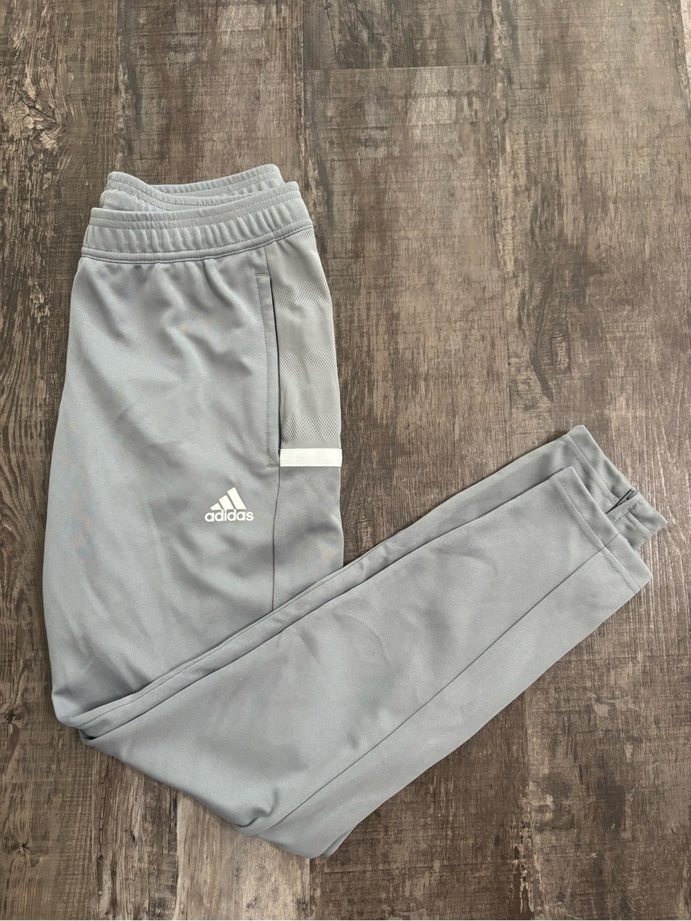 adidas Light Gray Men’s Sweatpants with White Logo